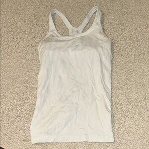 Fitted White Tank Top with Racerback Style-Lulu